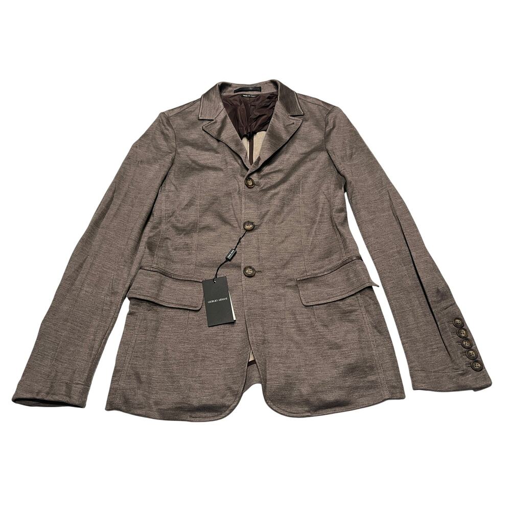 12-43 GIORGIO ARMANI Cashmere Silk Sport Coat Blazer Brown Size IT46/US36/Small
